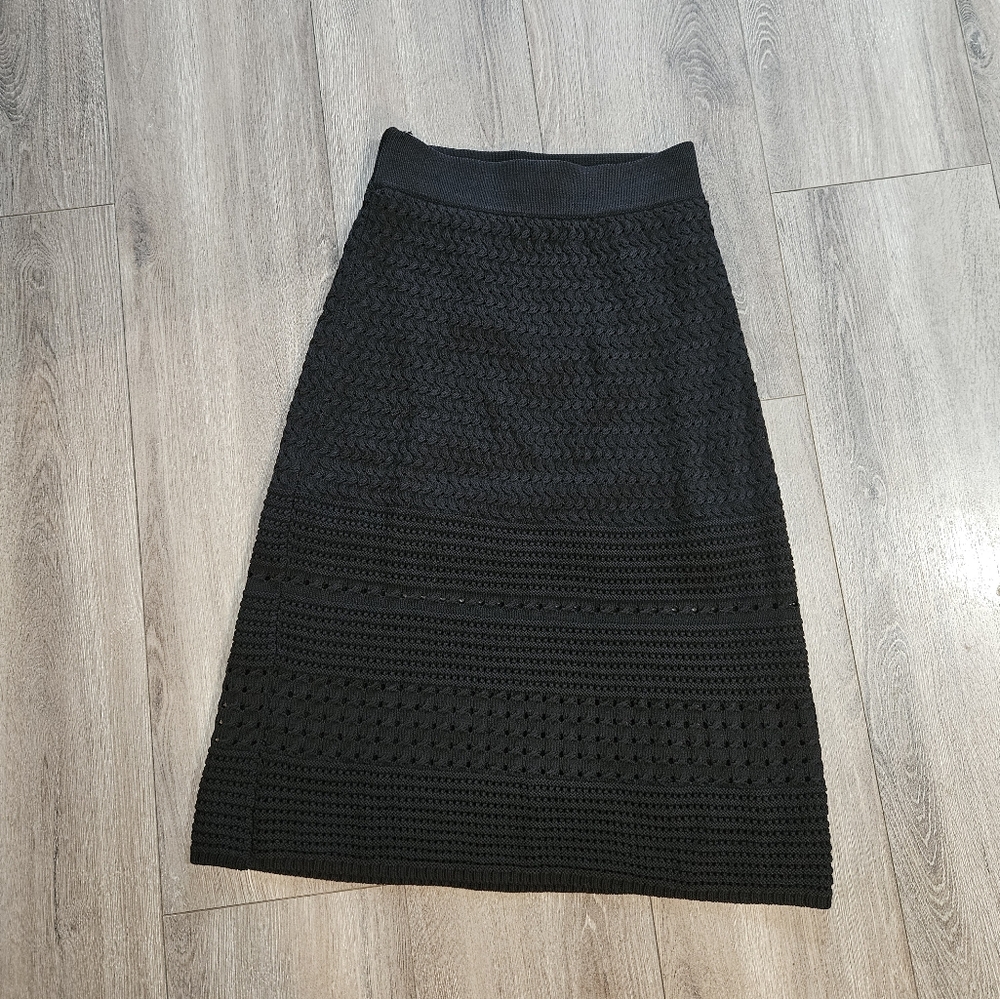 Wilfred Black Crochet Skirt